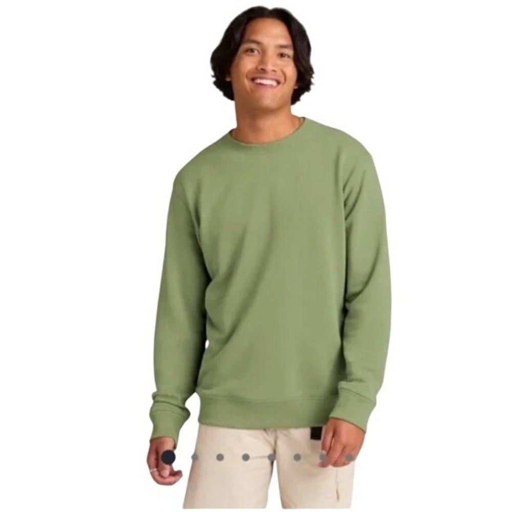 Allbirds R&R Sweatshirt Calm Cargo Green Organic Pima Cotton Hemp Mens XS